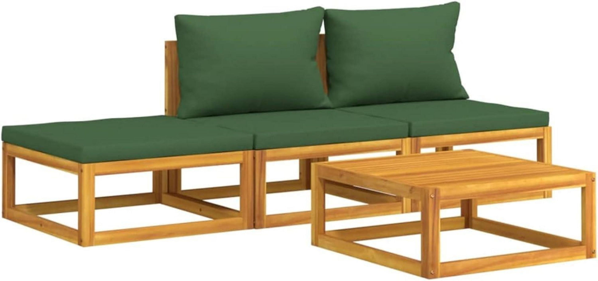 4-TLG Lounge Gartenmöbel-Set Holz Balkonmöbel Outdoor mit Kissen