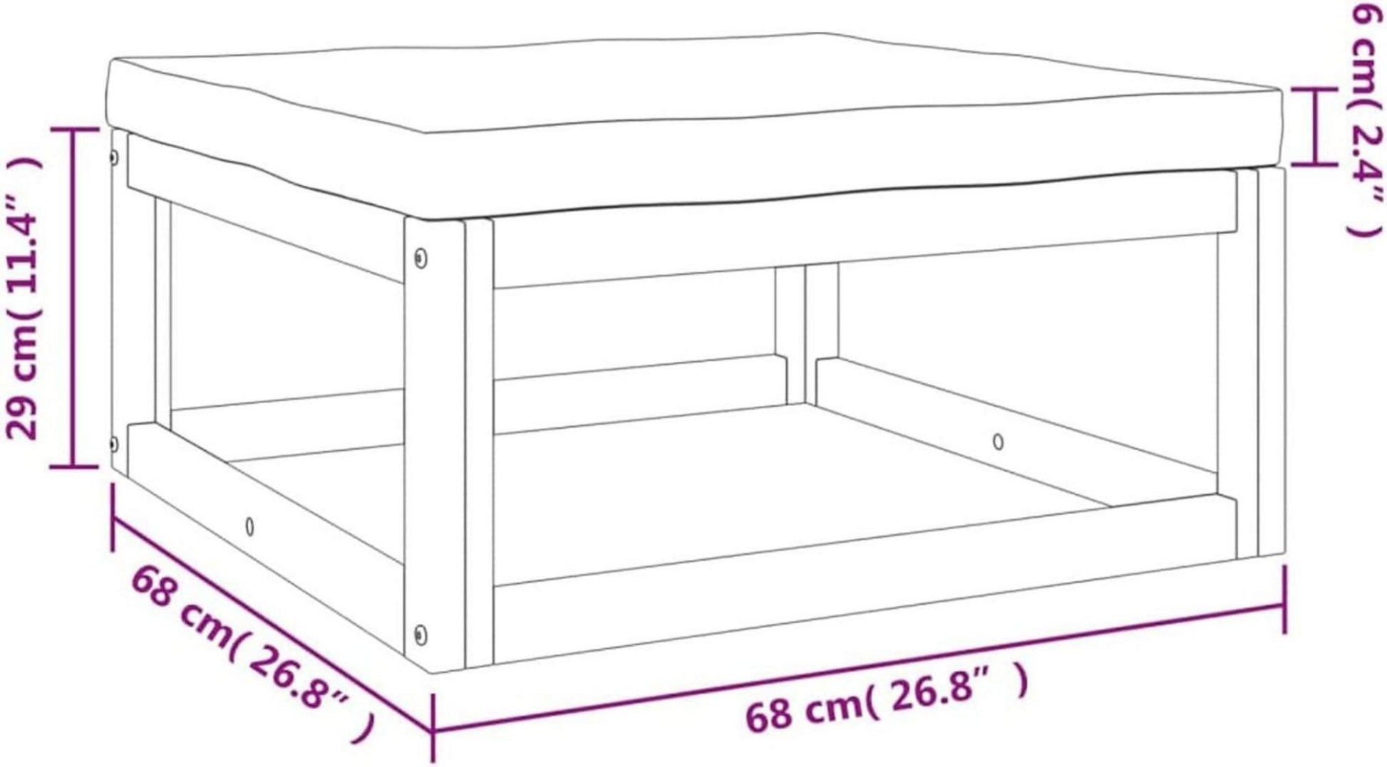 Festnight Gartenmöbel Set Holz 4-TLG Balkon Lounge Sitzgarnitur Outdoor Tisch