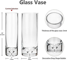 Kristallklare Dekovase 25cm Glas-Zylindervase für Hochzeit