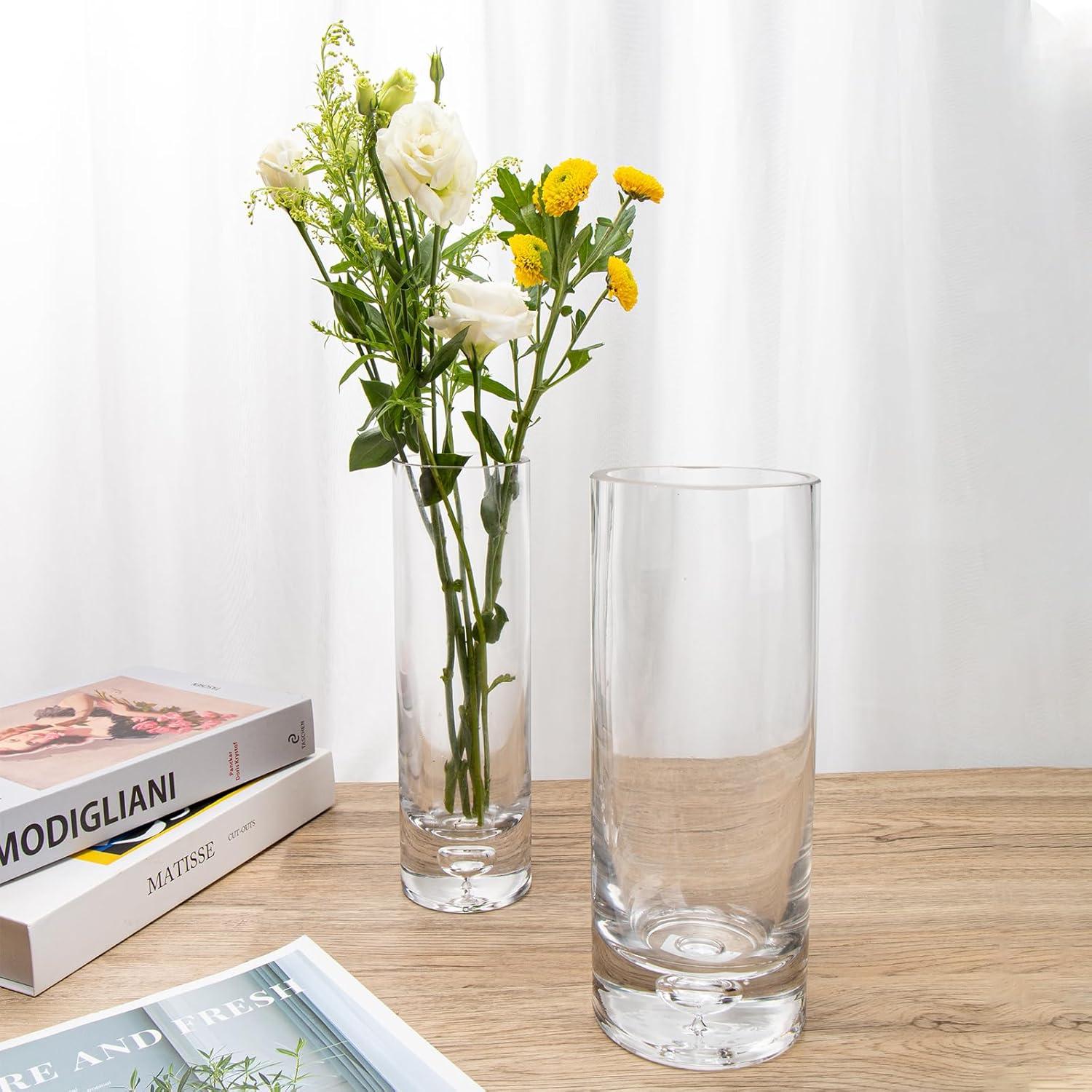 Kristallklare Zylindrische Glasvase 25 cm für Hochzeit Home Office