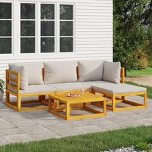 Garten Lounge Set Holz 5-TLG Modular Flexibel Outdoor Hellgrau Kissen