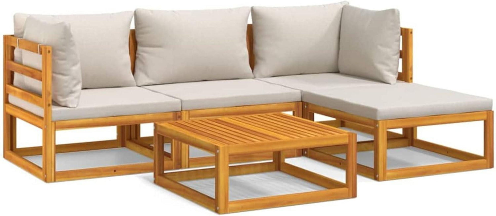 Festnight Lounge Gartenmöbel Set Holz 5-teilig Balkon