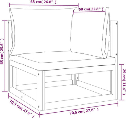 Festnight Gartenmöbel Set Holz 5-tlg Balkonmöbel Lounge Outdoor Sofa mit Tisch