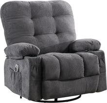 Massagesessel Liegefunktion Oversize 360° Drehbar Grau