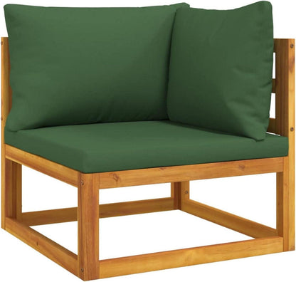 Lounge Gartenmöbel Set Holz 6-TLG Balkon Outdoor Sitzgarnitur Grün