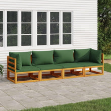 Gartenmöbel Set Holz 4-TLG Modulares Design Sitzgarnitur mit Kissen