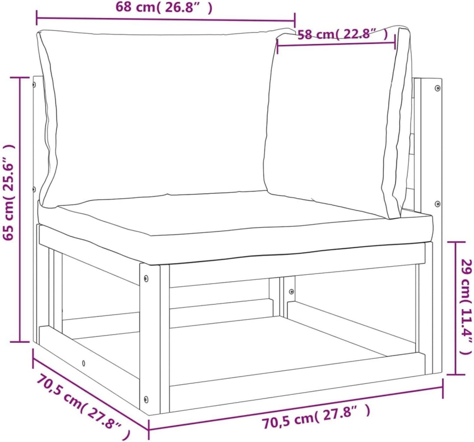 Lounge Gartenmöbel Set Holz 4-tlg Balkon Sitzgarnitur Grün Kissen