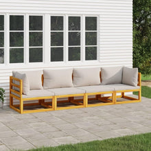 Modulares Gartenmöbel Set Holz 4-tlg Outdoor Lounge Balkon
