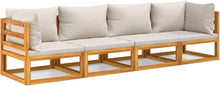 Modulares Gartensofa-Set Holz 4-TLG Balkonmöbel Lounge