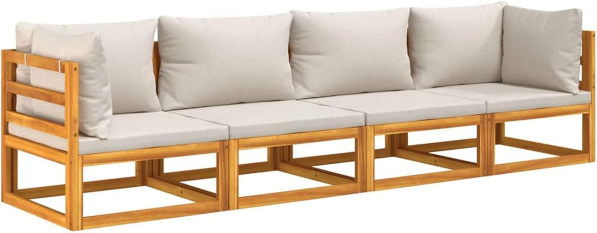 Modulares Gartenmöbel Set Holz 4-tlg Outdoor Lounge Balkon