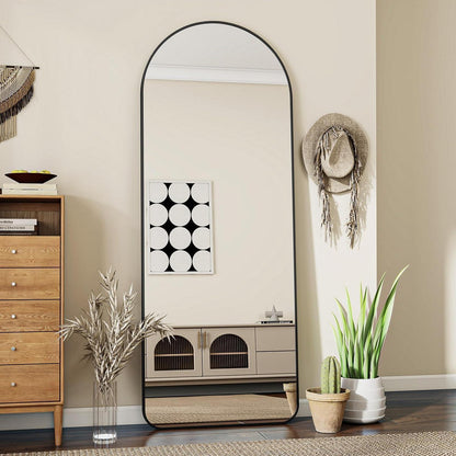 Gewölbter Standspiegel Schwarz – 163cm Ganzkörperspiegel
