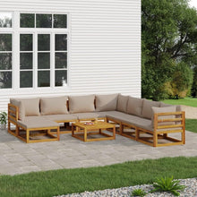 Gartenmöbel Set Holz 9-TLG Lounge Balkon Sitzgruppe Kissen Akazienholz