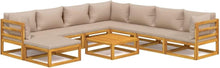 9-TLG Lounge Gartenmöbel Set Holz Eckteil Mittelteil