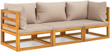 Festnight Holz Lounge Gartenmöbel-Set 3-TLG mit Taupe Kissen