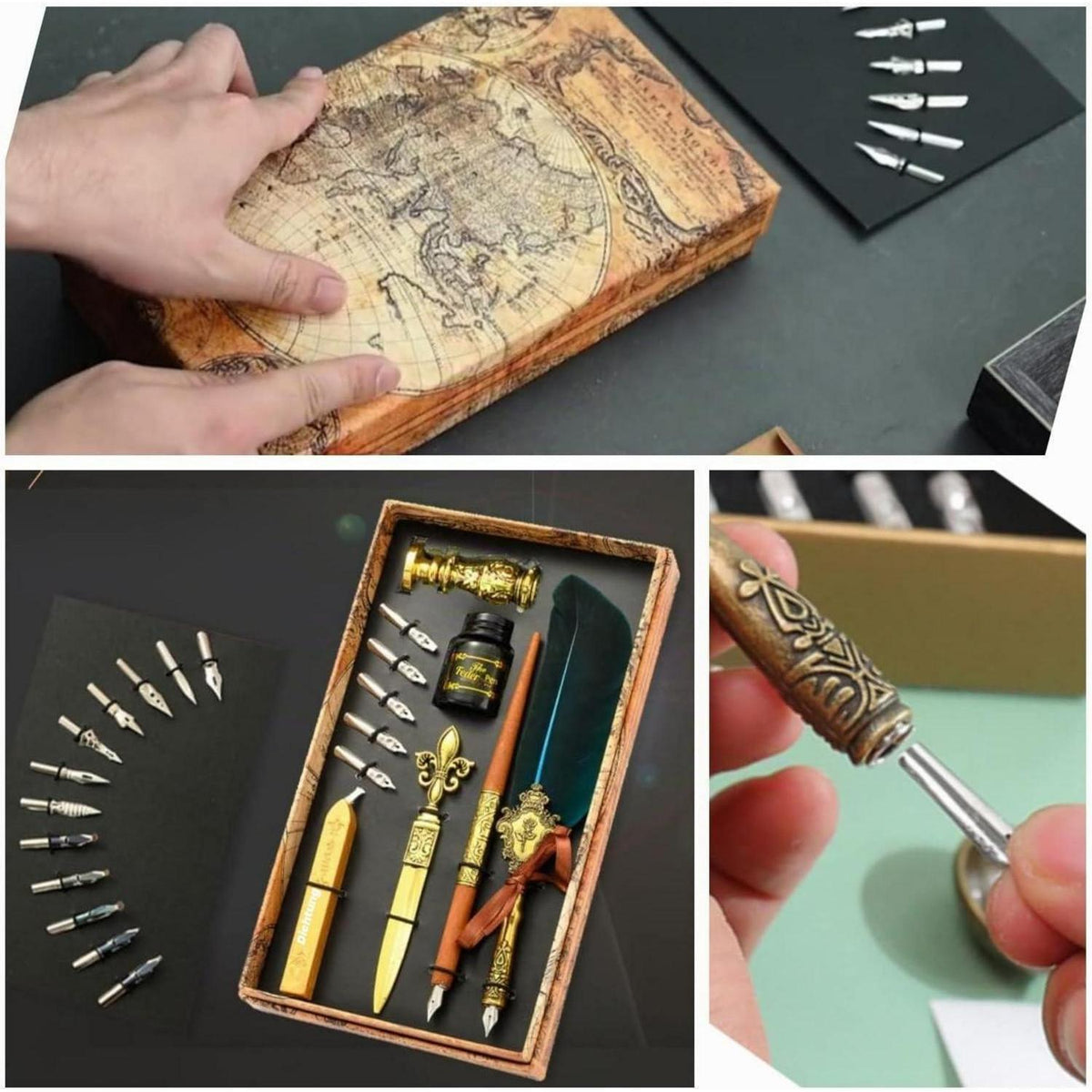Kalligraphie Set für Anfänger mit Siegelwachs & 17 Federn
