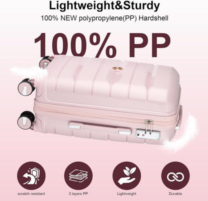 Sea choice Handgepäck Koffer 35L Rosa Hartschalen-Trolley 55cm TSA-Schloss