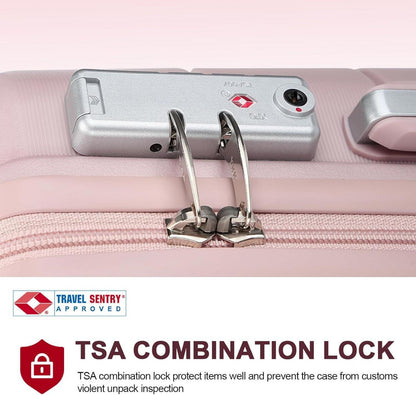 Sea Choice Handgepäck Koffer 55cm Rosa TSA-Schloss 35L Hartschale