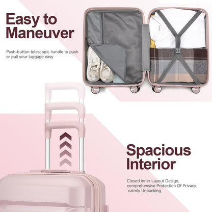 Hartschalenkoffer 55cm 32-35L Rosa TSA-Schloss 4 Rollen Beautycase