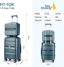 Handgepäck Koffer 4 Rollen TSA-Schloss 55cm Blau 35 Liter