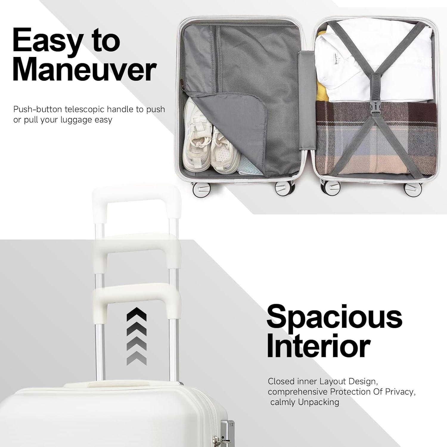 Handgepäck Koffer 55cm Hartschalen Trolley TSA-Schloss 4 Rollen