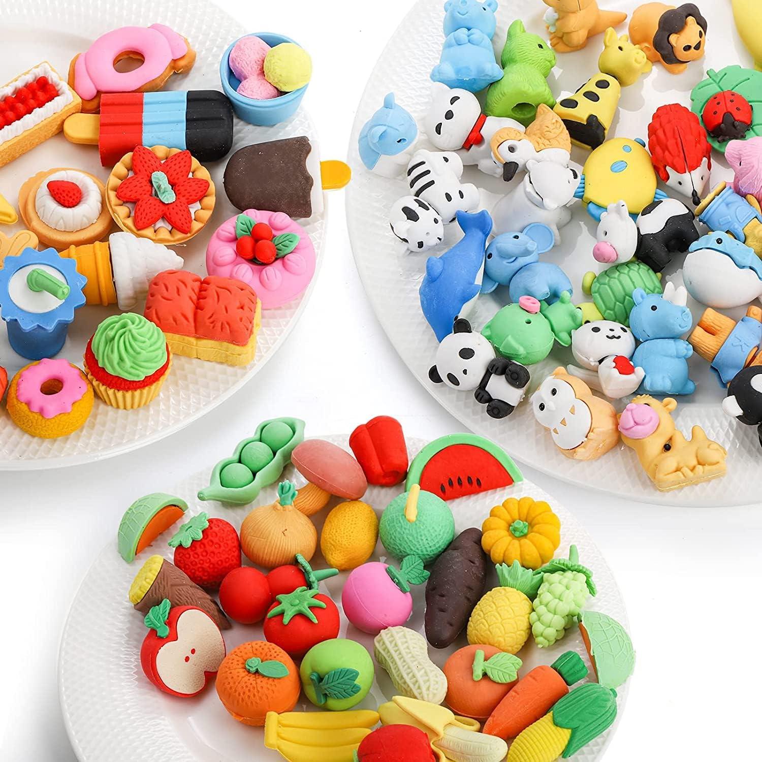 125 Stück Tier-Radiergummis für Kinder - 3D-Puzzle-Bleistift-Radiergummis