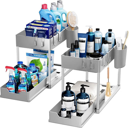 Unter Waschbecken Regal 2 Etagen Grau Organizer Standregal