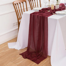 Tischläufer Musselin Bordeaux Rot 80x300cm Waschbar & Wiederverwendbar