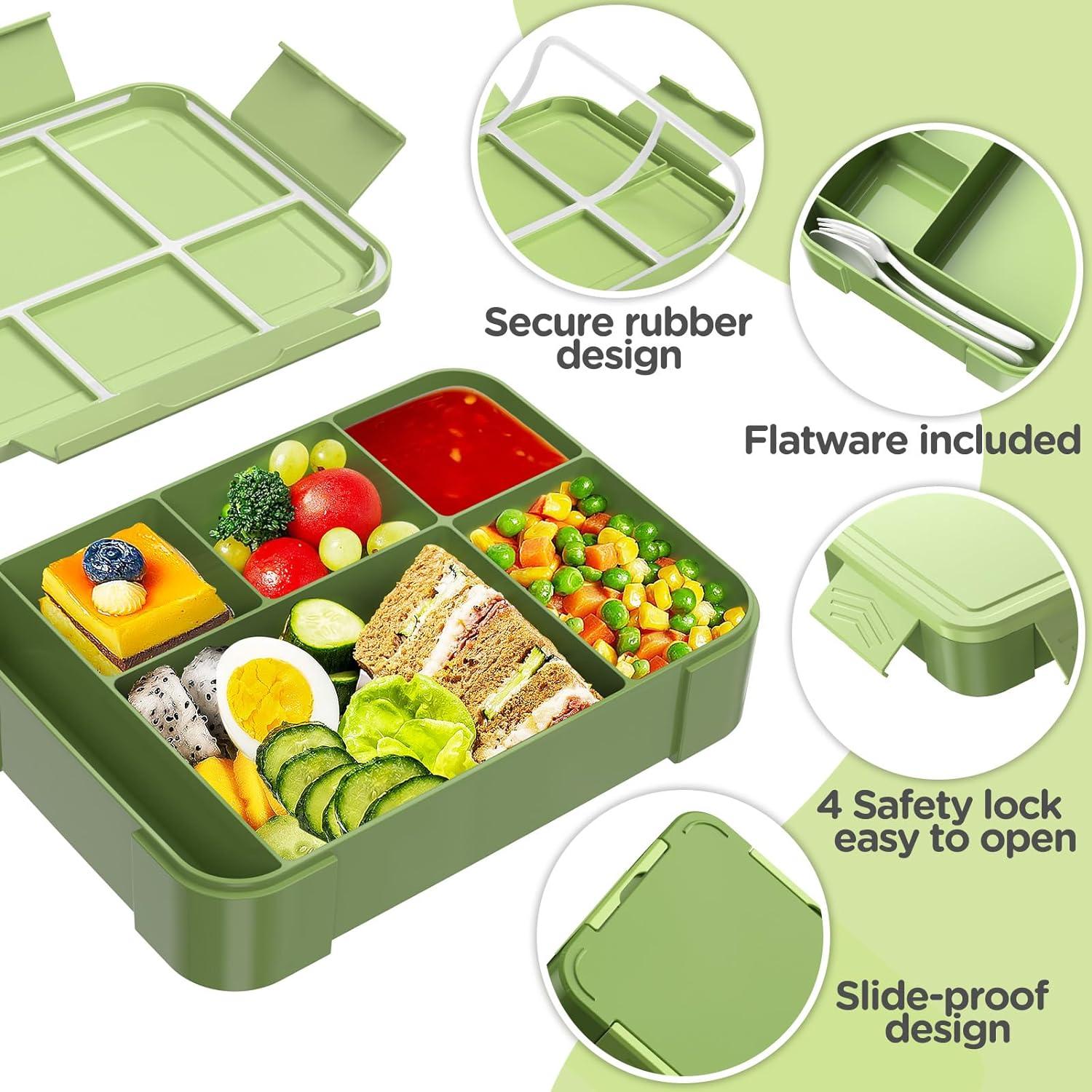 Brotdose Kinder mit Fächern 1300ml Lunchbox Auslaufsicher für Schule