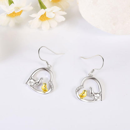 Huhn Ohrringe Sterling Silber Mutter Kind Bauernhof Tier Schmuck