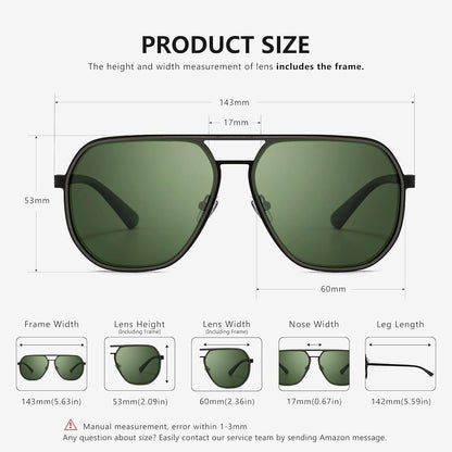 SUNGAIT Polygon-Sonnenbrille Herren polarisiert quadratisch Retro-Pilot UV400