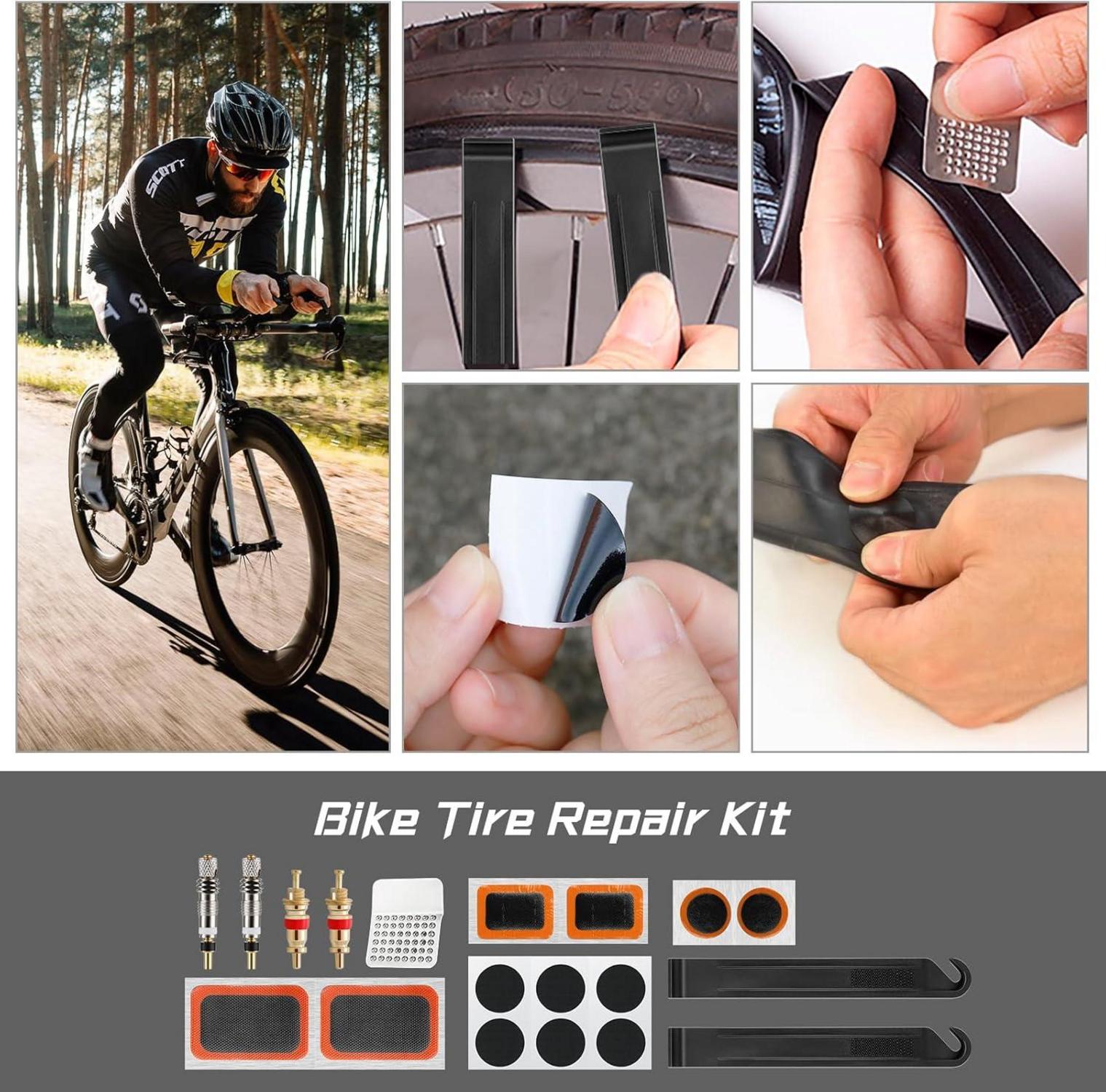 Fahrrad Multitool Set 17 in 1 Satteltasche Reparatur Zubehör Kit