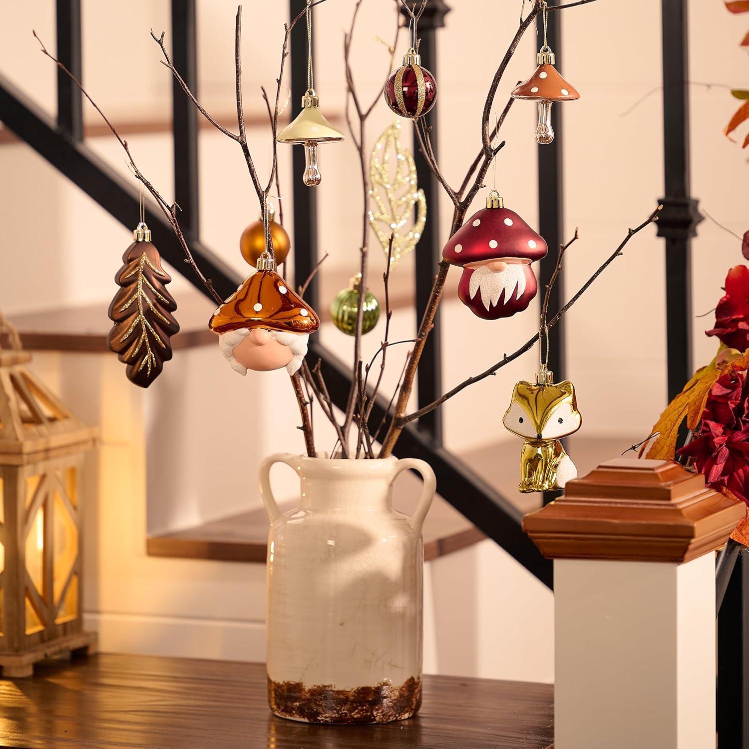 Herbstdeko Kunststoff Kugeln 24 Stück Aufhängen Halloween