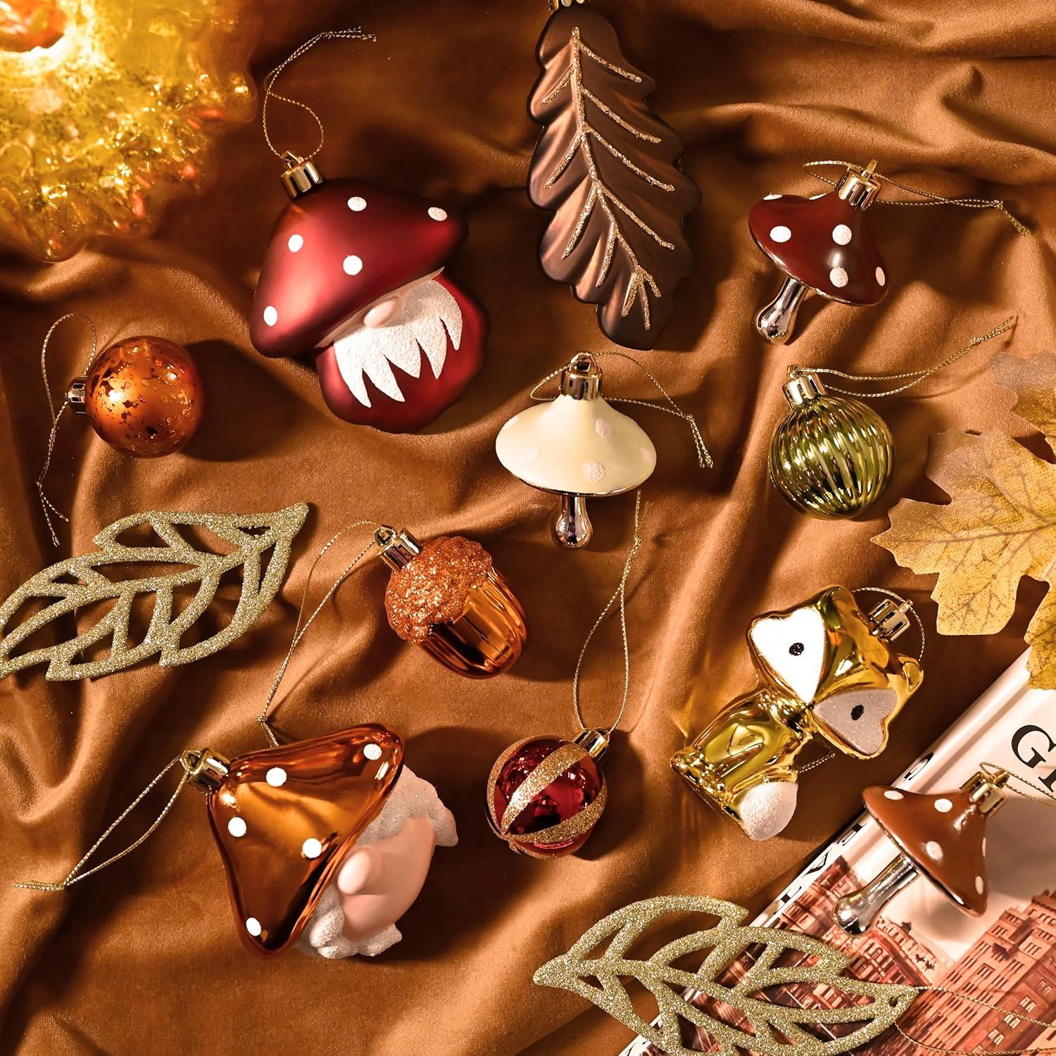 Herbstdeko Kunststoff Kugeln Aufhängen Fuchs Pilze aus Plastik