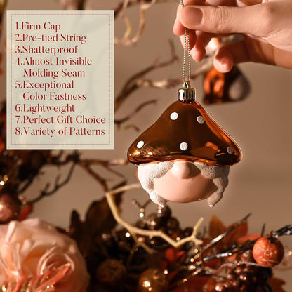 24er Herbstdeko Set: Kunststoff Kugeln Fuchs Pilze Hängend - Halloween Deko