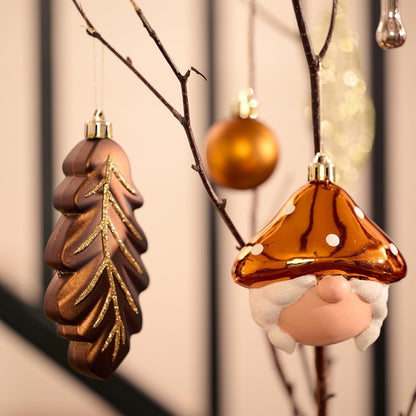 VALERY MADELYN Herbstdeko Kunststoff Kugeln 24 Stück Aufhängen Deko Fuchs Zwerg Pilze Plastik 5-12cm