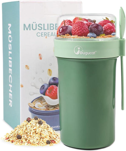 Müslibecher to Go 760ml+230ml Praktischer Joghurtbecher Löffel Müsli