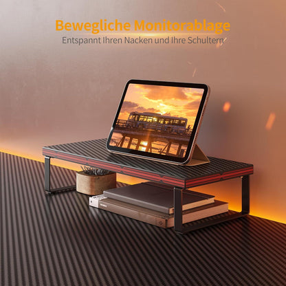 Gaming Tisch Eckschreibtisch 120x120 cm L-Form Monitorständer