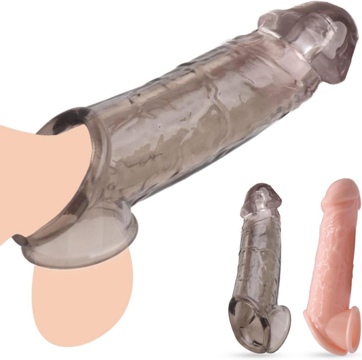 Penis Hülle mit Hodenringen für Penisvergrößerung