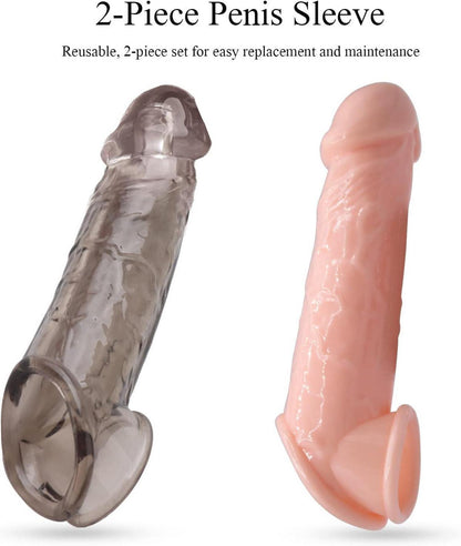 Penishülle mit Hodenringen für Penisvergrößerung und Sexspielzeug