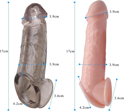 Penis Sleeve mit Hodenringen für Penisvergrößerung & Extender