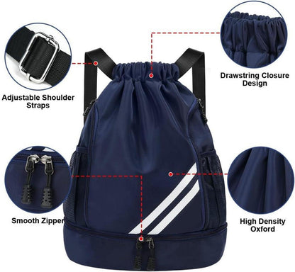 flintronic Sport Rucksack Turnbeutel wasserfest groß Kapazität - A-blau