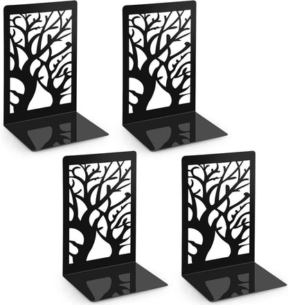 Buchstütze Metall Bookends Book Holder Schwarz 2 Paar 17,2x12x9,3 cm