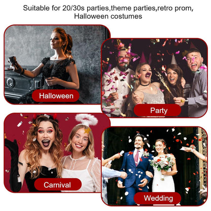 4 Stück große rote Blumen Brosche Haarspangen Set für Hochzeit & Party