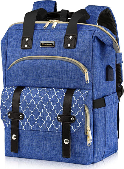 Laptop Rucksack Damen USB Ladeanschluss 15,6 Zoll Blau