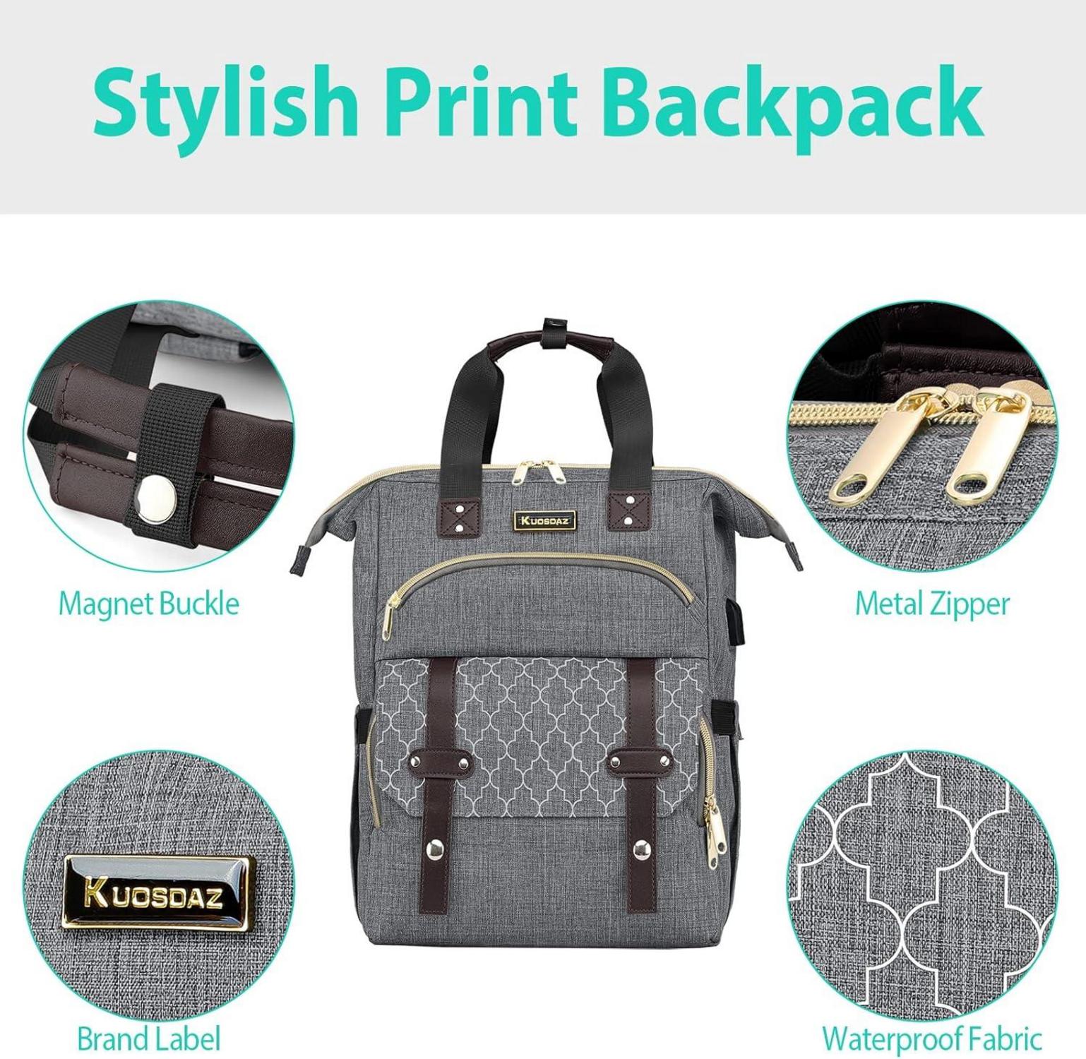 Damen Schulrucksack Teenager USB Ladeanschluss Laptopfach 15,6 Zoll