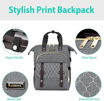 Damen Schulrucksack Teenager USB Ladeanschluss Laptopfach 15,6 Zoll