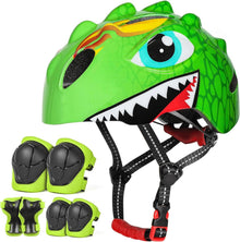 Kinder Fahrradhelm Niedliches 3D Cartoon Design Grün Verstellbare
