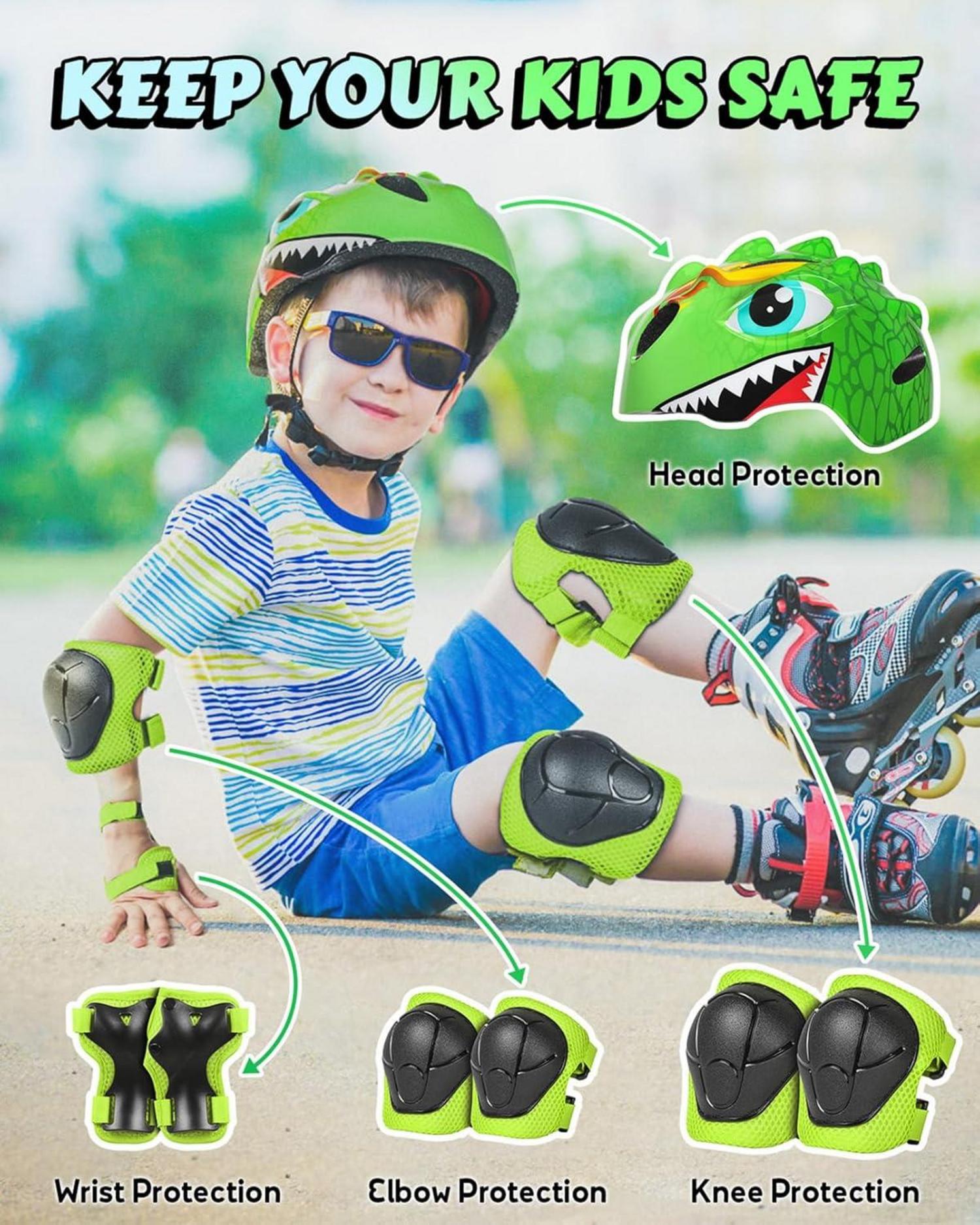 Kinderfahrradhelm 3D Cartoon Design Größe S (50-54 cm) Grün
