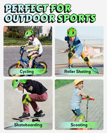 Kinder Fahrradhelm 3D Cartoon Niedlich Grün Skateboard Rollschuh 50-54cm