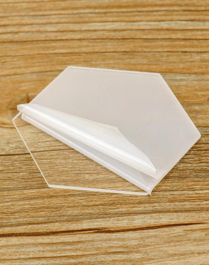 80 Acrylplatten Sechseckig 8x7cm Transparent Hochzeit Party Display